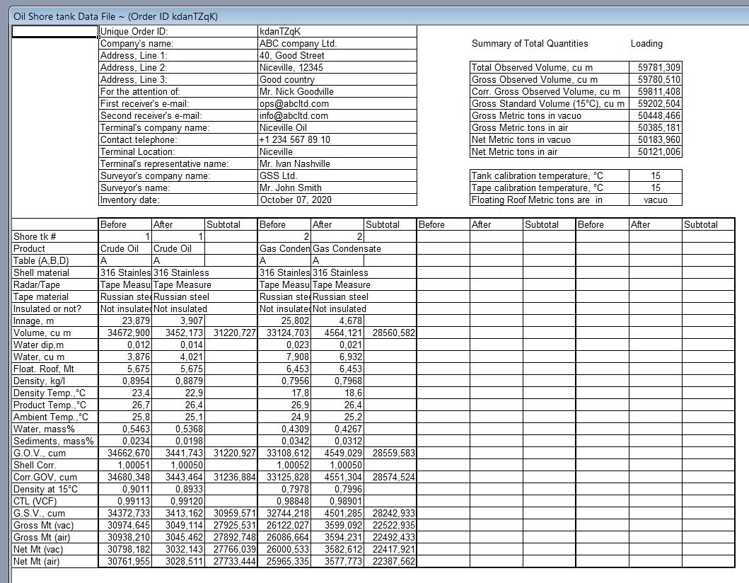 Petroleum, LPG, LNG, Chemicals, Dry Cargo Software, Table 54A, 54B, 54D ...